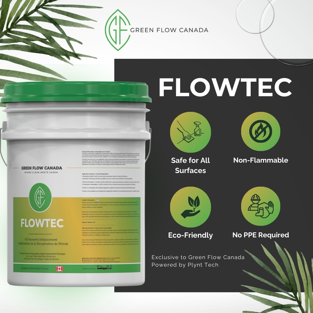 FlowTec 5-gallon pail, a plant-based enhanced oil recovery surfactant by Green Flow Canada