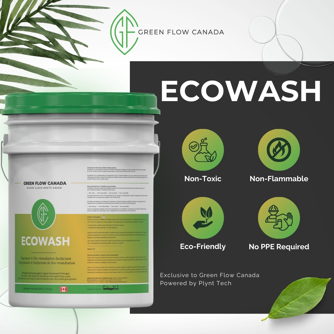 EcoWash 5-gallon pail, a plant-based degreaser by Green Flow Canada