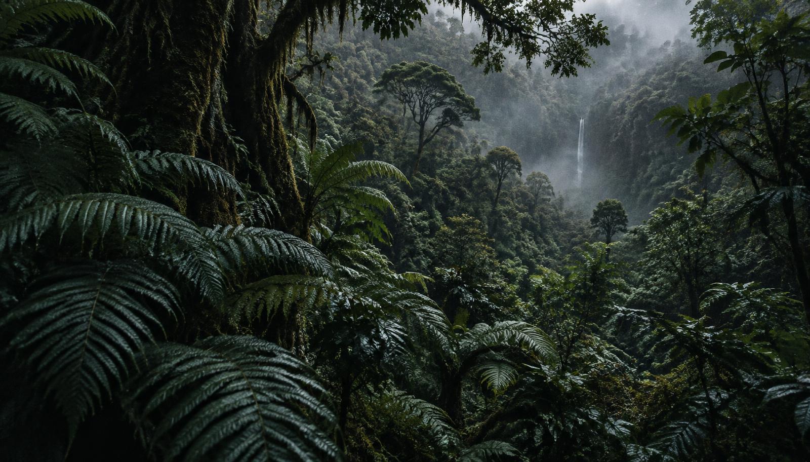 Dense fern and rainforest canopy